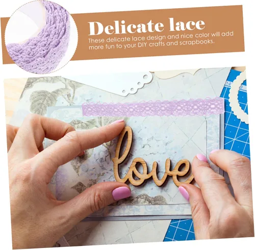 Miniatura 3 de 3 rollos de cintas de encaje de tela, cinta adhesiva decorativa Washi para manualidades, diario, álbumes de recortes, decoraciones de macramé