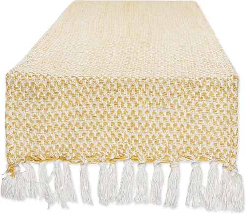 Miniatura 9 de DII Woven Basics Collection Camino de mesa de punto 100% algodón, 15"x108", Stone Piedra