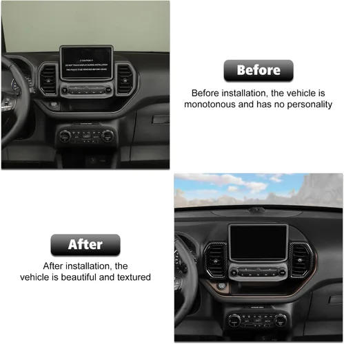Miniatura 6 de RT-TCZ Kit de anillo de decoración de aire de fibra de carbono, accesorios interiores para Ford Bronco Sport 2021 2022