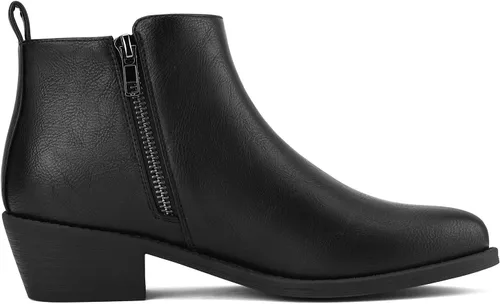 Miniatura 7 de Rollda Botines de tacón bajo para mujer, con cremallera lateral, botas cortas para mujer