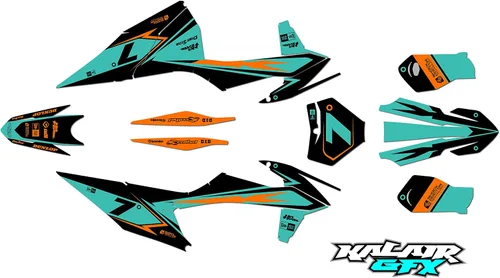Miniatura 12 de Kit de gráficos para KTM Motocross 4-Stroke 250 SX-F, 350 SX-F y 450 SX-F años 2019, 2020, 2021 y 2022 serie Bolt Blue 16 Mil - Calcomanías