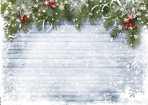 Telón de fondo de Navidad de invierno de 7 x 5 pies, copo de nieve y rama de pino, fondo de pared de madera, escena de nieve blanca para fiesta de