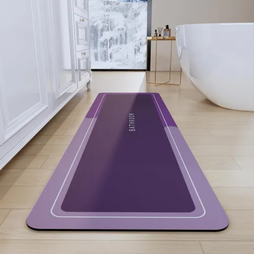 Miniatura 21 de Tapete de baño, tapetes de baño súper absorbentes, antideslizantes, de secado rápido, tapetes de goma fina para piso de baño que caben debajo