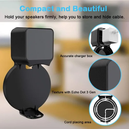 Miniatura 3 de Maxonar Soporte de pared Echo Dot, soporte para Echo Dot de 3ª generación, compatible con HomePod Mini, accesorios inteligentes para Echo Dot