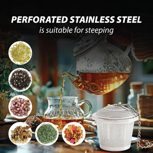 Miniatura 3 de HIC Kitchen Infusor de té de barril pequeño, acero inoxidable 18/8, 1.75 pulgadas, juego de 2