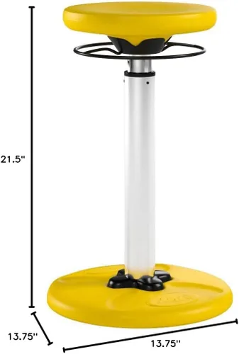 Miniatura 3 de Kore - Silla de altura ajustable, asiento activo para niños, adolescentes: Mejor que una pelota de equilibrio, asientos flexibles para aula. Amarillo