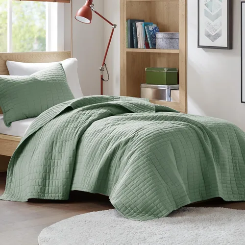 Miniatura 14 de Comfort Spaces Juego de edredón de tamaño King extragrande de color blanco de 120 x 118 pulgadas, colcha acolchada de microfibra ligera de verano