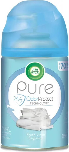 Air Wick - repuestos en espray para ambientador automático, olor a ropa fresca, 1 unidad, aceites esenciales, neutraliza malos olores