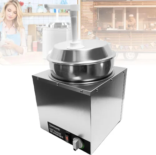 Dispensador de queso nacho con bomba, calentador de temperatura ajustable, chocolate caliente comercial, calentador eléctrico de mantequilla de maní