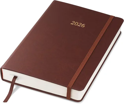 Miniatura 15 de Wykeham's Agenda diaria ejecutiva 2026 – Días festivos y formato – Personalización disponible (marrón, 6 x 4.5 pulgadas)