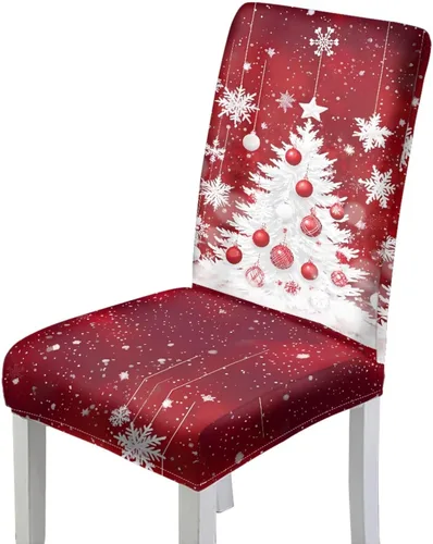 Miniatura 33 de Rnyleeg Fundas de silla de Navidad para sala de estar, diseño de muñeco de nieve azul, estampado de pájaros, fundas para sillas de comedor, 1