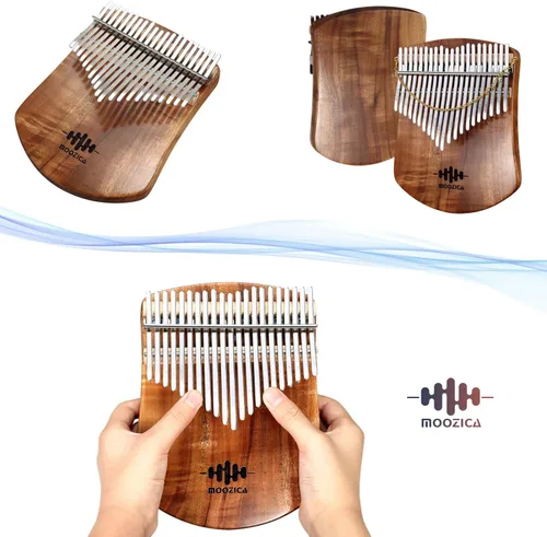 Miniatura 4 de MOOZICA Kalimba Piano de Pulgar de Koa Sólido de 21 Teclas, Kalimba Marimba Profesional Individual de Tablero Plano de Madera Maciza