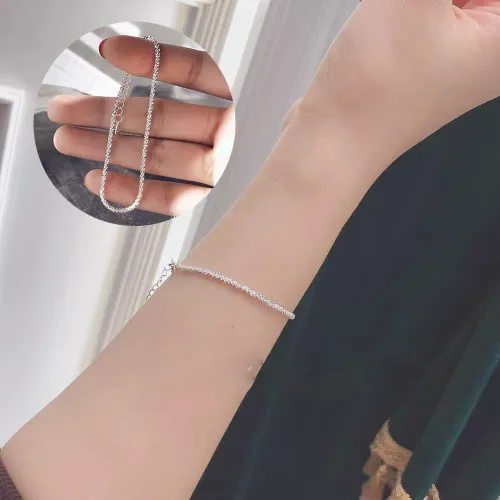 Miniatura 4 de Silver Link Bracelet, Silver Adjustable Chain Bracelets, Dainty Sparkle Chain Bracelet Jewelry for Women