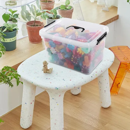 Miniatura 9 de Paquete de 4 cajas de almacenamiento de 10.5 cuartos de galón con tapa, contenedor de plástico para almacenamiento Clear BPA-free plastic, secure