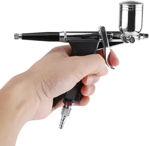 Miniatura 5 de Pistolet Aerographe - Juego de pulverizador de pintura multiusos con 2 tazas de alimentación, aerógrafo para pintura artística