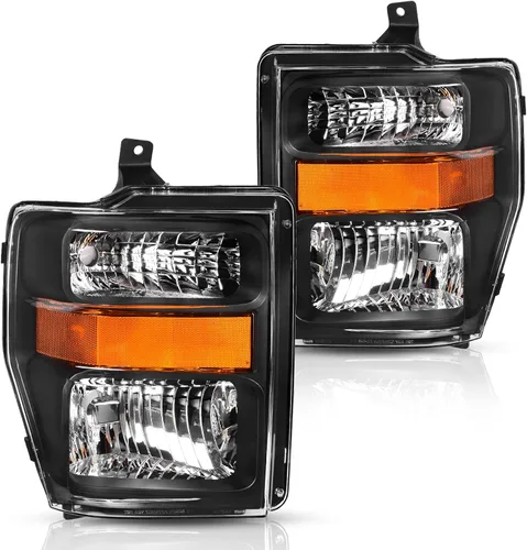 Miniatura 14 de DWVO Conjunto de faros compatible con Ford F-250 F-350 F-450 F-550 Super Duty 1999-2004/Ford Excursion 2000-2004 Faros de repuesto carcasa negra