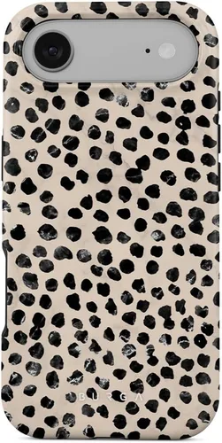 Miniatura 70 de BURGA-Funda p/teléfono compatible c/iPhone 14 Plus, carcasa rígida híbrida de 2 capas + Funda protectora de silicona, almendras latte a lunares