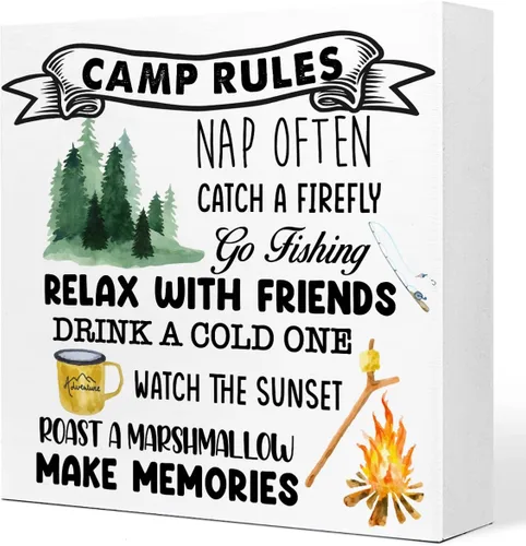Miniatura 14 de Cartel divertido de camping – Cartel de madera con texto en inglés «Love Is Staying Together After Trying to Park the Camper», decoración