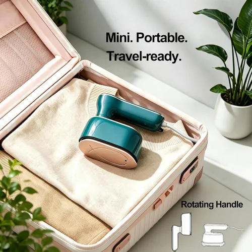 Miniatura 5 de Vaporizador de Viaje para Ropa - Planchas de Vapor Pequeñas de 1000W Plegables para Eliminación de Arrugas, Mini Vaporizador Portátil Compacto