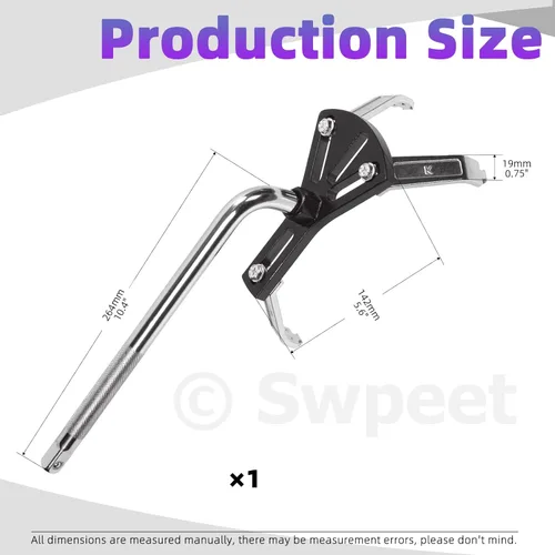 Miniatura 2 de Swpeet Kit de herramientas universales de extracción de bomba de combustible, 2 piezas, tapa de depósito de combustible, llave inglesa de módulo