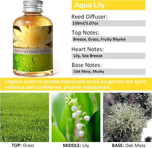 Miniatura 2 de Juego de difusor de junco, fragancia para el hogar y difusor decorativo, juego de aceite de aromaterapia con flores secas, varillas difusoras