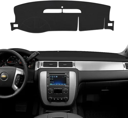 Miniatura 9 de POSAID Cubierta de Tablero de Instrumentos Tapete Alfombrilla para Chevrolet Silverado GMC Sierra 1999-2006, Chevy Avalanche Tahoe Suburban GMC Negro