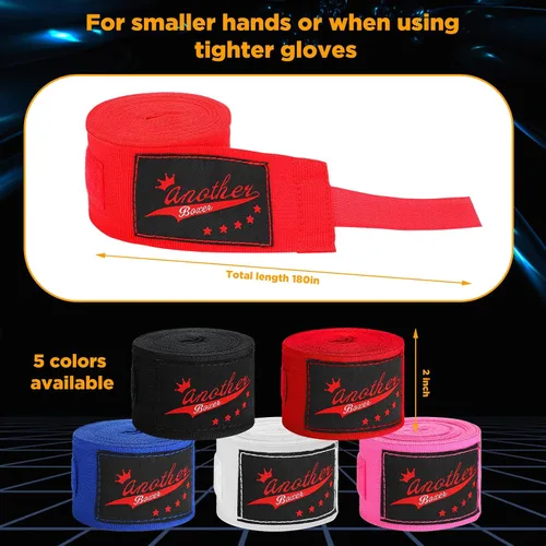 Miniatura 2 de Jenaai 10 pares elásticos de 180 pulgadas de boxeo de mano para artes marciales a granel, muñequeras para hombres y mujeres, kickboxing, artes