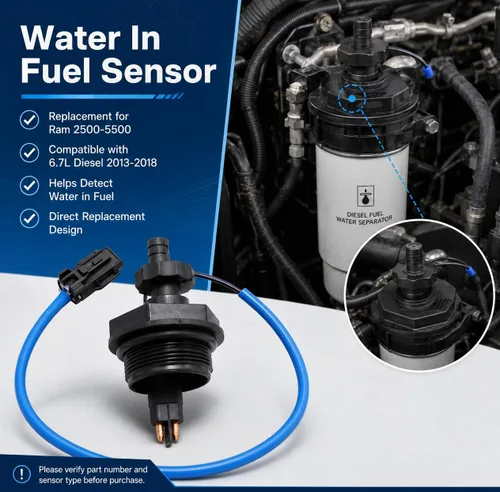 Miniatura 5 de Hoypeyfiy Sensor de Agua en Combustible, Sensor de Tipo de 8 Lados de Repuesto para Ram 2500 3500 4500 5500 6.7L