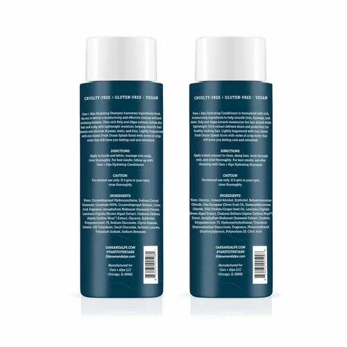 Miniatura 2 de Oars + Alps Juego de champú y acondicionador para el cabello sin sulfato para hombres y mujeres, infundido con extractos de algas y algas, nutritivo