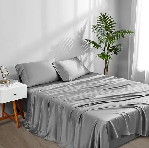 Miniatura 6 de ACCURATEX Sábanas refrescantes tamaño King: viscosa hecha de bambú, juego de sábanas frescas y sedosas para cama tamaño King, sábanas súper suaves