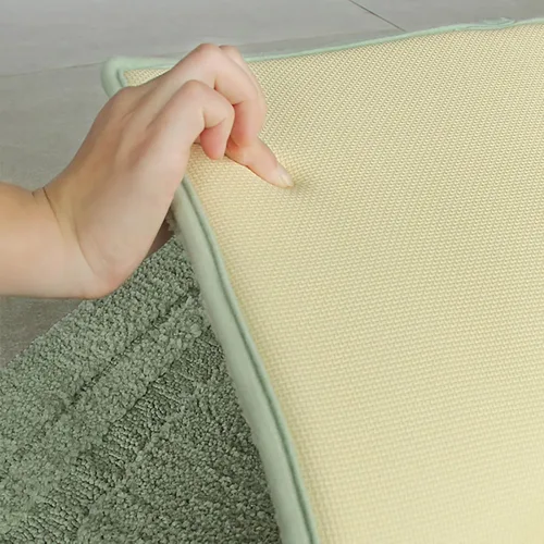 Miniatura 4 de Alfombra de baño de felpa súper suave para baño, alfombra de baño gruesa antideslizante para interiores, alfombra de ducha para baño, bañera, Azul