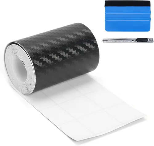 Miniatura 17 de LZLRUN Envoltura de vinilo de fibra de carbono 5D - Calificada para uso al aire libre y en automóviles - 1 pie x 5 pies Incluye espátula y aplicador
