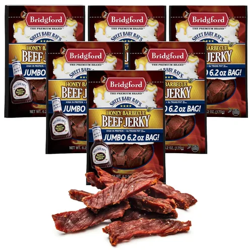Miniatura 13 de Bridgford Sweet Baby Ray's Beef Jerky Sweet N Spicy - Paquete de 2 unidades de 6.2 onzas, cecina de res picante endulzada con alto contenido