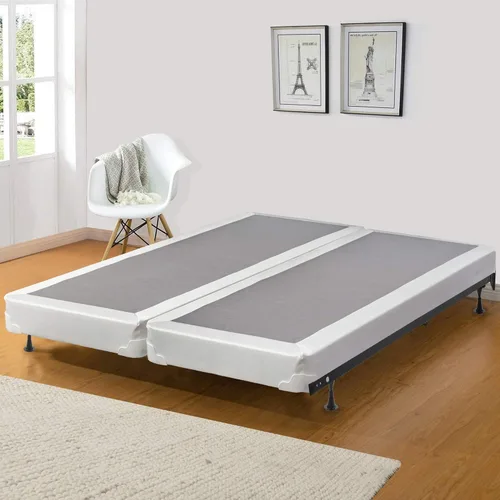 Miniatura 2 de Continental Sleep Base tradicional de somier/base de madera de perfil bajo de 4 pulgadas para colchón, tamaño matrimonial, beige