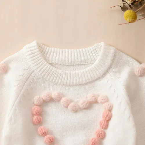 Miniatura 8 de Ursobutegl Mameluco de punto para bebé niña, suéter de manga larga, bordado floral, mameluco cálido, ropa de otoño e invierno