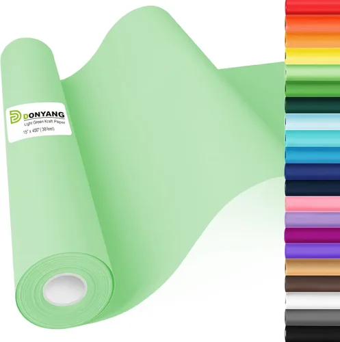 Miniatura 27 de Papel de regalo marrón, rollo de papel kraft, papel decorativo para manualidades de 15 x 450 pulgadas, papel de embalaje para suministros de envío