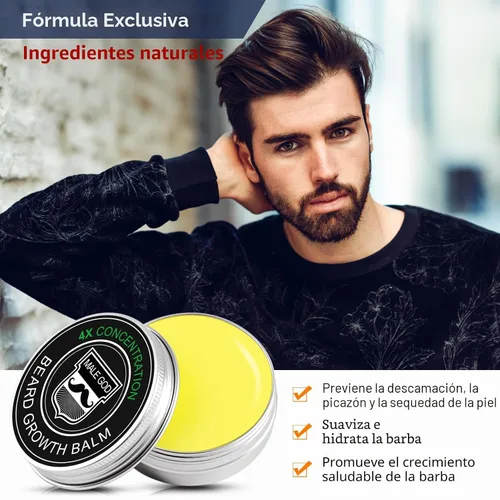 Miniatura 6 de MALE GOD Kit de crecimiento de barba con ingredientes naturales, aceite de barba, bálsamo y peine, aceite de crecimiento de barba con biotina