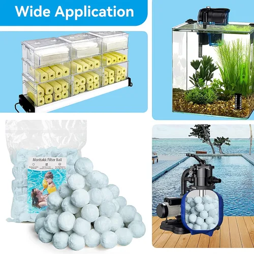 Miniatura 4 de Bola de filtro de piscina de 3.08 libras para bomba de filtro de arena para piscina sobre el suelo, bolas de filtro ecológicas reutilizables que Azul