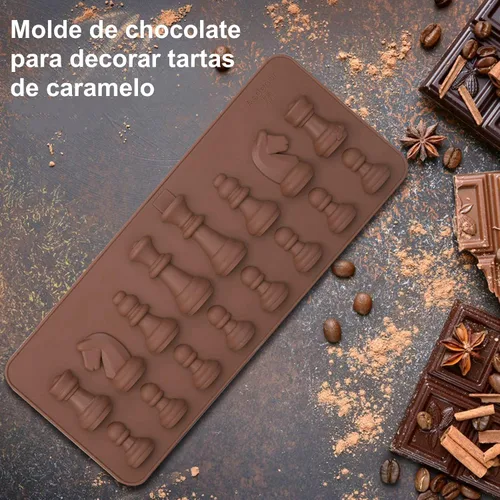 Miniatura 8 de Forma de ajedrez de chocolate de silicona para bricolaje, cera derretida para hornear, decoración para fiestas de cumpleaños, bodas, aniversarios