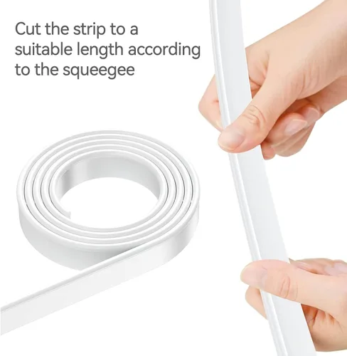 Miniatura 3 de Escobilla de goma de silicona de repuesto para puertas de ducha, ventanas, limpieza de vidrio, 41 pulgadas Blanco