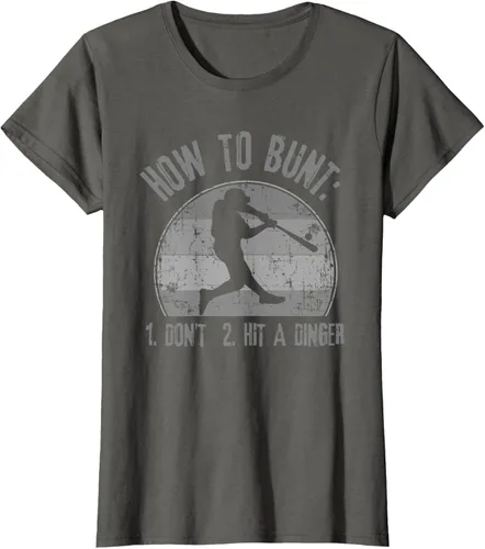 Miniatura 8 de Cómo Bunt Don't Hit A Dinger - Camiseta divertida de béisbol y sóftbol, Negro, S