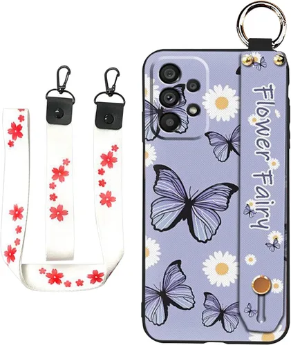Miniatura 15 de Funda cruzada compatible con Samsung Galaxy A52 5G, con correa para la muñeca, cordón de silicona suave a prueba de golpes, funda protectora