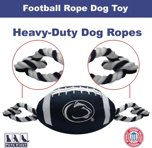 Miniatura 5 de NCAA Penn State Nittany Lions - Juguete de fútbol para perro, materiales de nailon de calidad resistente, cuerdas de tracción fuertes, chirriador
