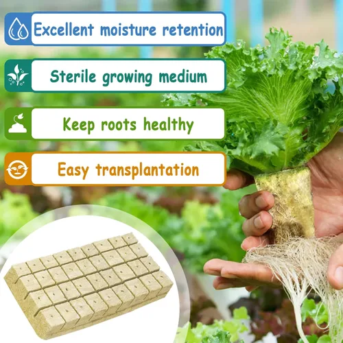 Miniatura 3 de Legigo Cubos de lana de roca de 1.2 pulgadas para hidroponía, cubos de cultivo para plantación de lana de roca para torre hidropónica, jardín, 2
