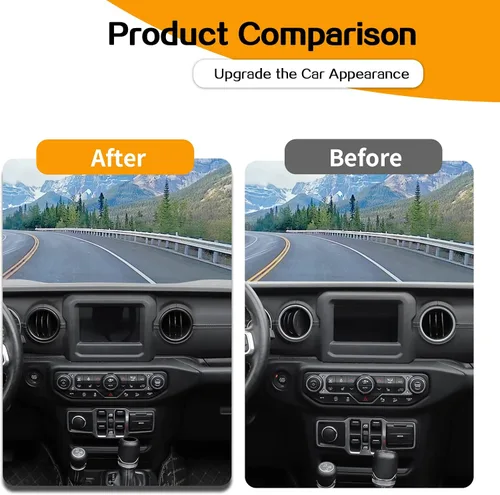 Miniatura 2 de Hoolcar – Anillo para ventilación de aire acondicionado interior, accesorios compatibles con Jeep Wrangler JL JLU y Gladiator JT 2018-2023, aleación