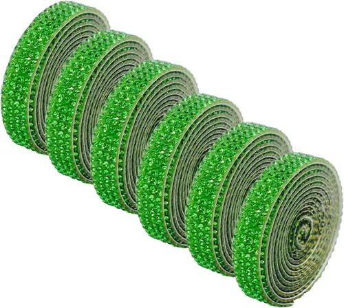 Miniatura 19 de 6 Rollos de Cinta Adhesiva con Diamantes de Imitación para Manualidades, Rollo de Cinta con Cristales para Decoración de Automóviles y Teléfonos