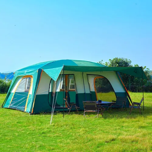 Miniatura 2 de KTT Extra Large Tent 6-10-12-14 Person(Style-B),Family Cabin Tents,2 Rooms,3 Doors and 3 Windows with Mesh,Straight Wall,Waterproof,Double Layer,Big