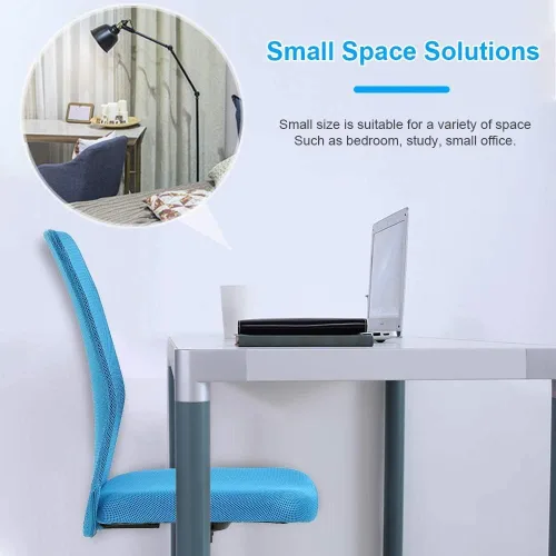 Miniatura 5 de HGS Silla de trabajo ergonómica sin brazos, silla de escritorio para computadora de oficina, silla de oficina en casa con soporte lumbar, silla