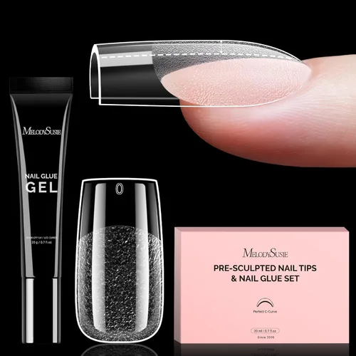 Miniatura 29 de MelodySusie Pegamento de uñas de gel 9 en 1 sin TPO para puntas de uñas postizas, 2 unidades de 0.5 fl oz de luz UV de larga duración requerida
