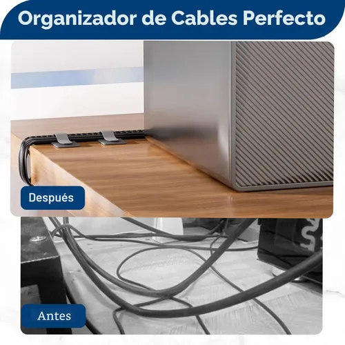 Miniatura 7 de Abnii 50 PIEZAS Abrazaderas de Cable con Gancho y Bucle, Gestión de Cables Bajo el Escritorio, Clips de Organización de Cables Autoadhesivos
